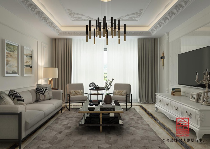 融創中心217平米法式風格裝修效果圖