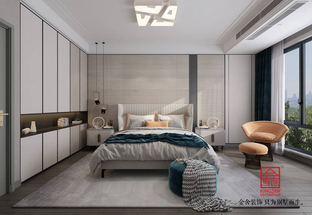 融創中心217平港式風格裝修-臥室