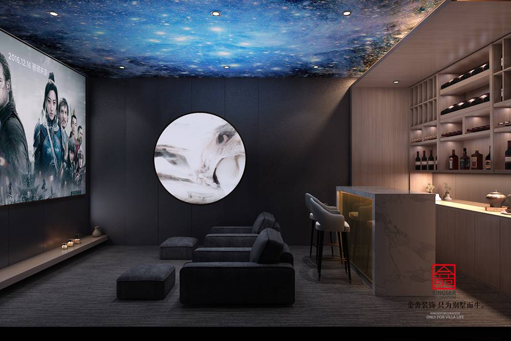 大者聯排別墅裝修-中式風格-影音室