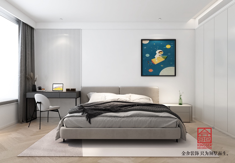 融創中心180平米現代極簡風格裝修-臥室