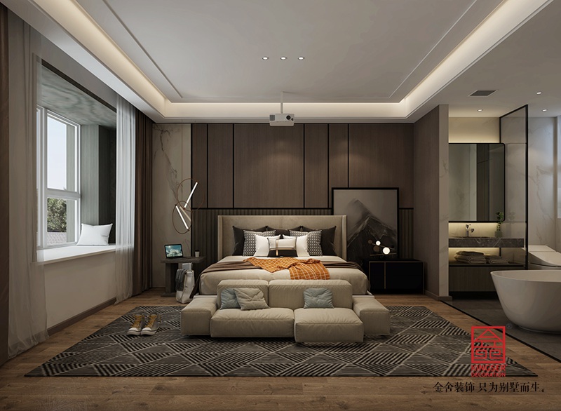 榮盛城140平米現代極簡風格裝修效果圖