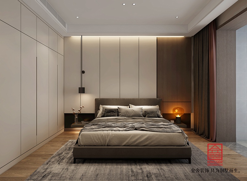 榮盛城140平米現代極簡風格裝修效果圖