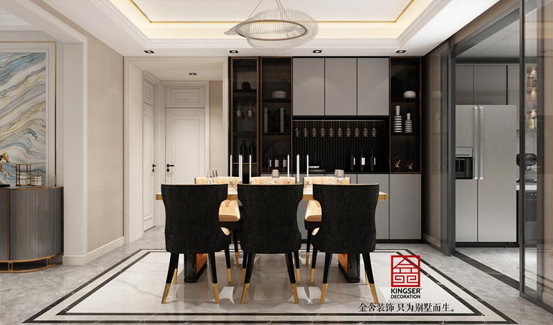 融創中心180平米美式輕奢風格裝修設計