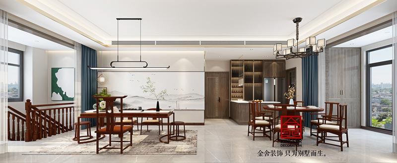 萬合名著下躍裝修260平米新中式風格效果圖