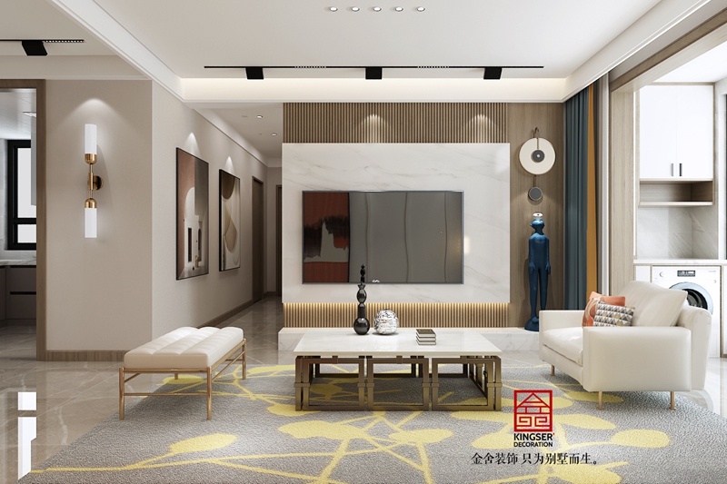 遠洋晟庭現代風格裝修設計-客廳