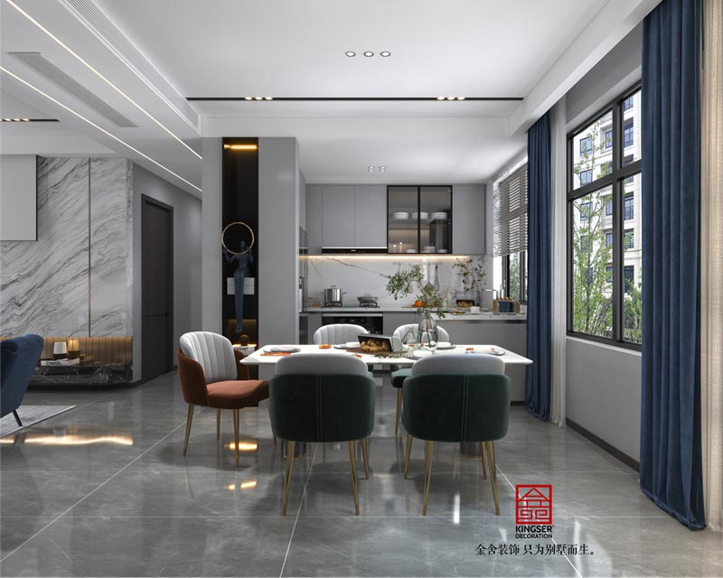 融創(chuàng)中心127平米現(xiàn)代輕奢風格裝修設計