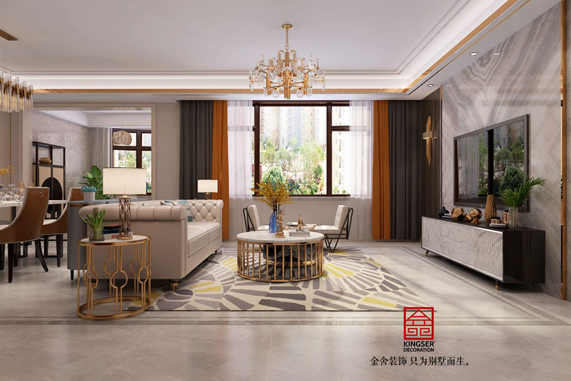 國賓壹號裝修設計-客廳效果圖