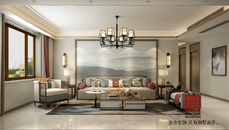 明靖莊園140平米新中式裝修設計