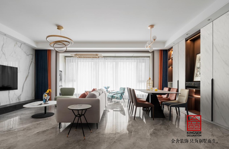 遠洋晟庭現代風格裝修實景圖-客廳