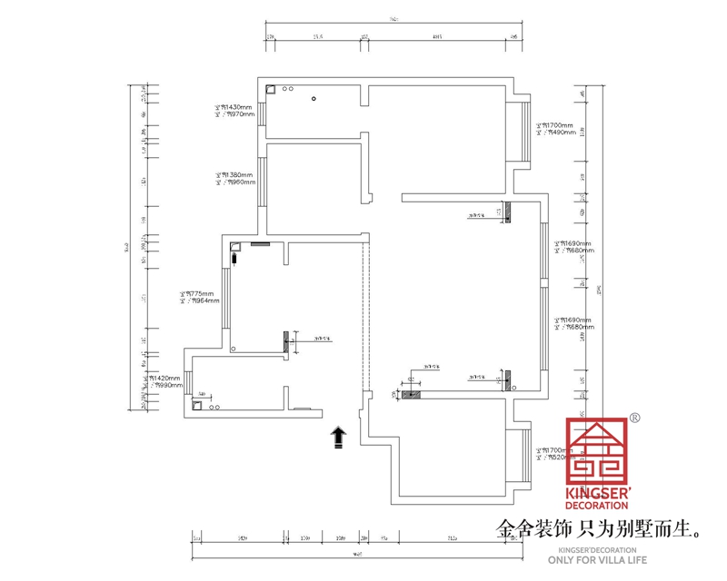 ?天保意境雅居三室兩衛戶型新建圖