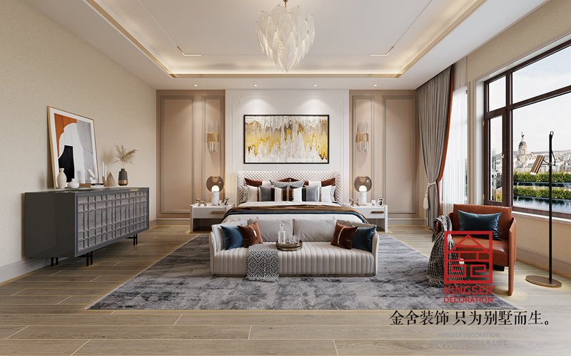 衡水漢王府別墅裝修520平現代法奢風格效果圖