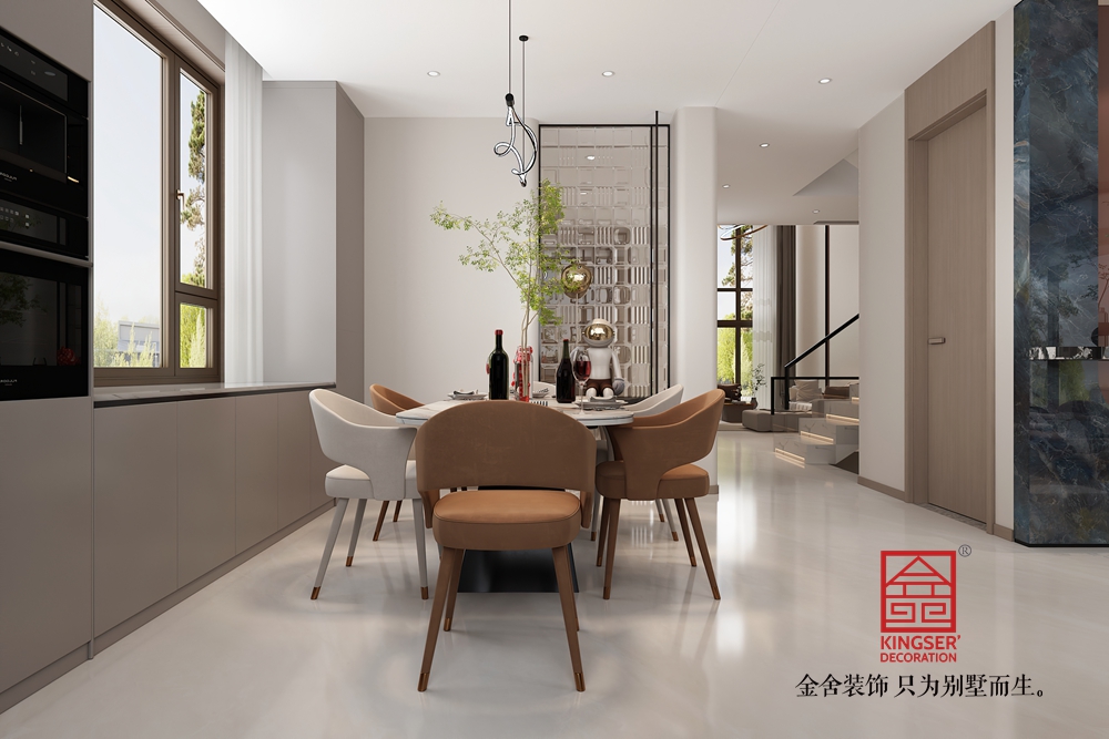 金碧天下別墅400平米現代風格裝修-餐廳