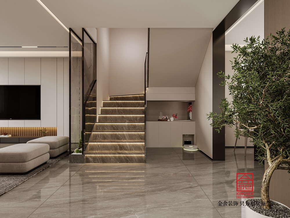 盛宏嘉苑350平米現(xiàn)代簡約風(fēng)格裝修-客廳